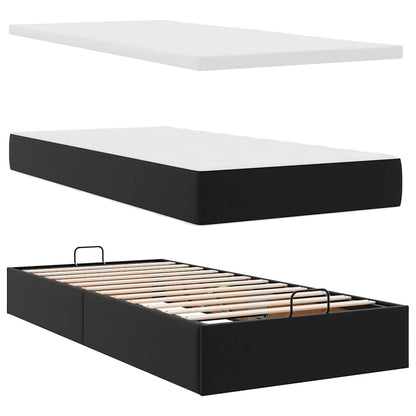 vidaXL Ottoman-Bett mit Matratze Schwarz 80x200 cm Kunstleder