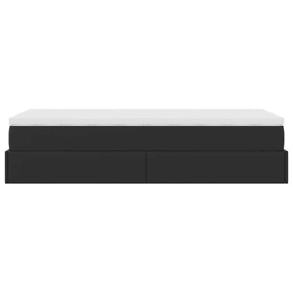 vidaXL Ottoman-Bett mit Matratze Schwarz 80x200 cm Kunstleder