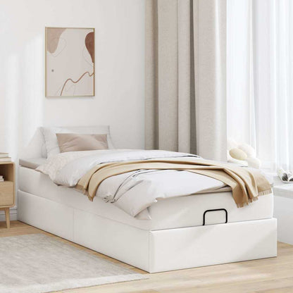 vidaXL Ottoman-Bett mit Matratze Weiß 80x200 cm Kunstleder