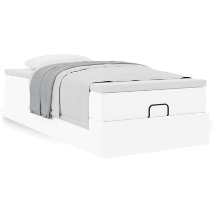 vidaXL Ottoman-Bett mit Matratze Weiß 80x200 cm Kunstleder