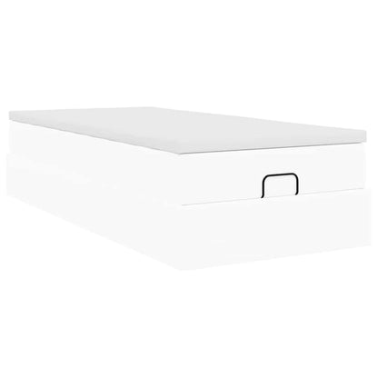 vidaXL Ottoman-Bett mit Matratze Weiß 80x200 cm Kunstleder