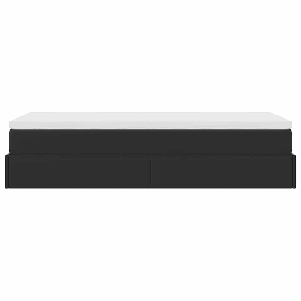 vidaXL Ottoman-Bett mit Matratze Schwarz 90x190 cm Kunstleder