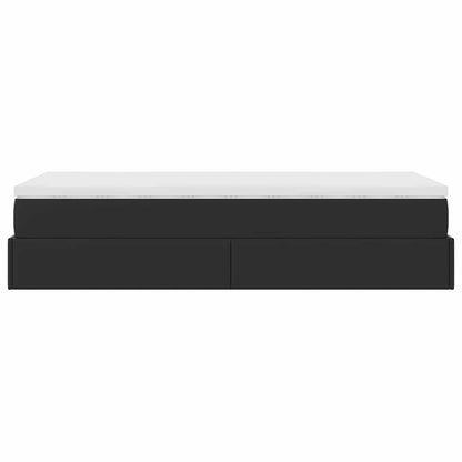vidaXL Ottoman-Bett mit Matratze Schwarz 90x190 cm Kunstleder
