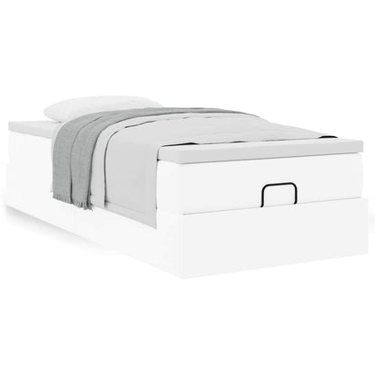 vidaXL Lit-coffre avec matelas Blanc 90x190 cm Similicuir