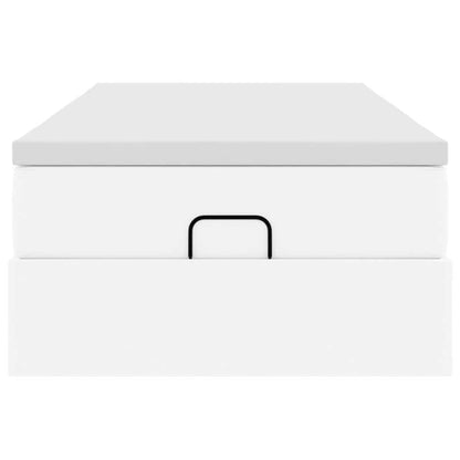 Ottoman-Bett mit Matratze Weiß 90x190 cm Kunstleder