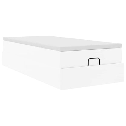 vidaXL Ottoman-Bett mit Matratze Weiß 90x200 cm Kunstleder