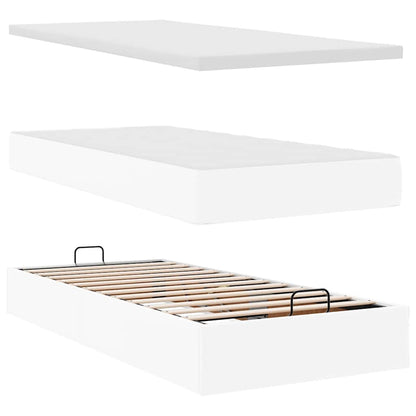 vidaXL Ottoman-Bett mit Matratze Weiß 90x200 cm Kunstleder