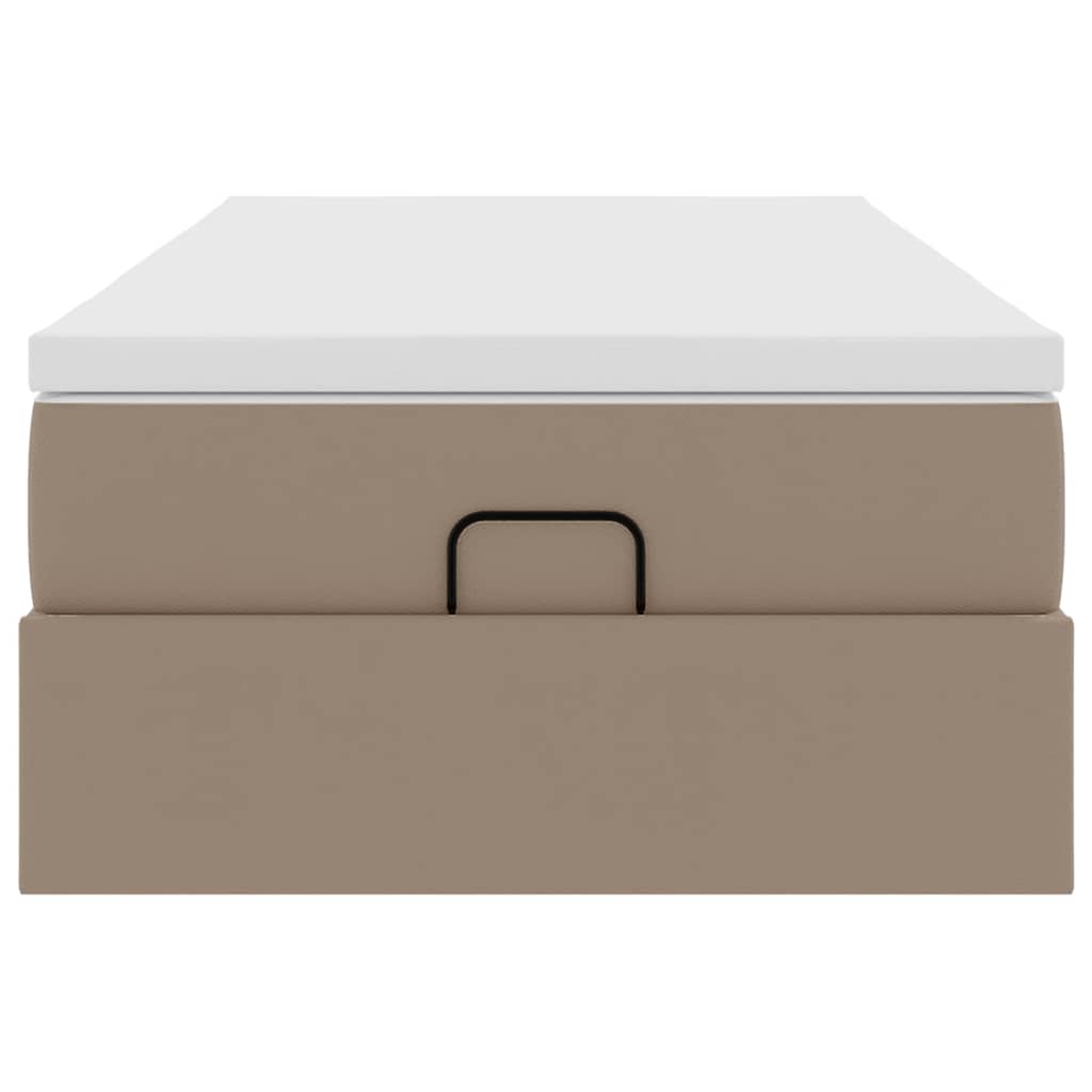 vidaXL Ottoman-Bett mit Matratze Cappuccino-Braun 90x200 cm Kunstleder