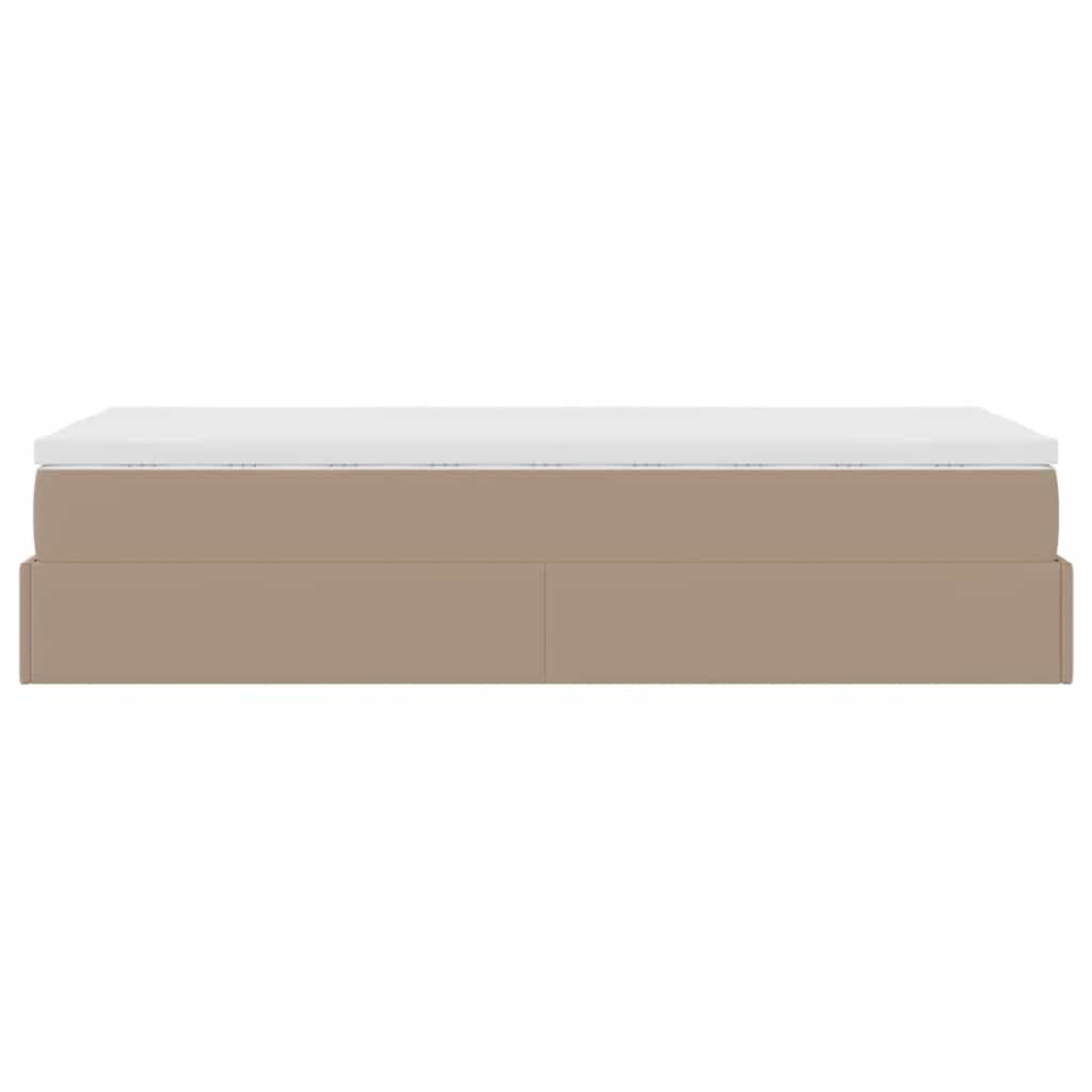 vidaXL Ottoman-Bett mit Matratze Cappuccino-Braun 90x200 cm Kunstleder