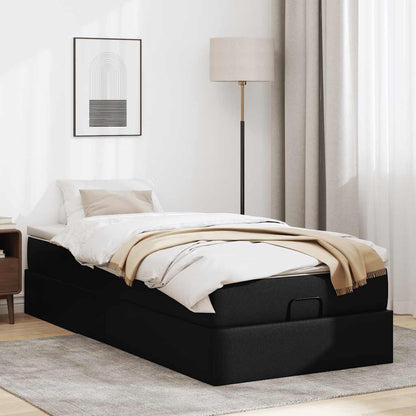 vidaXL Lit Ottomane avec matelas Noir 100x200 cm Similicuir