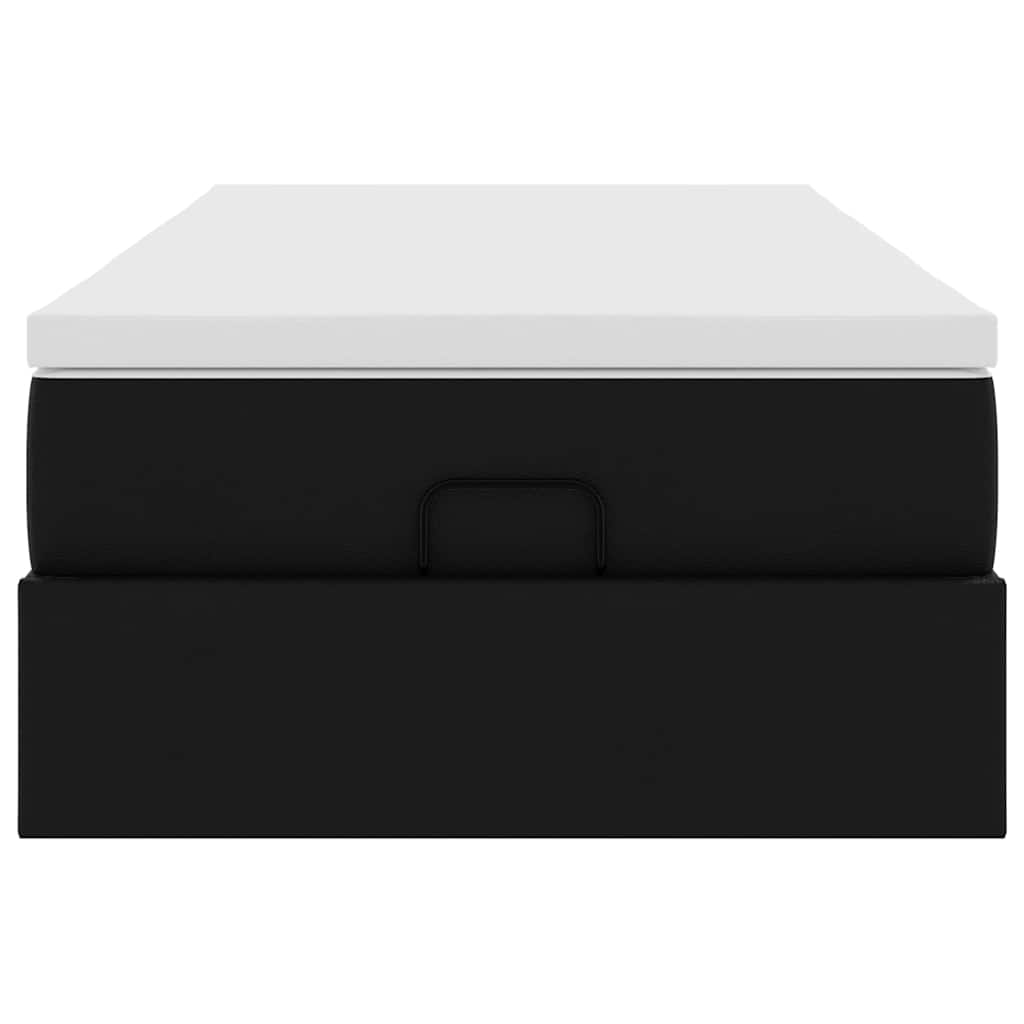 vidaXL Lit Ottomane avec matelas Noir 100x200 cm Similicuir