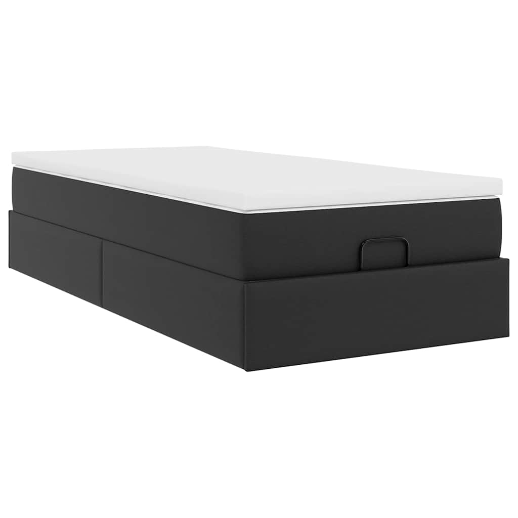 vidaXL Lit Ottomane avec matelas Noir 100x200 cm Similicuir