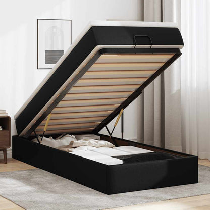 vidaXL Lit Ottomane avec matelas Noir 100x200 cm Similicuir