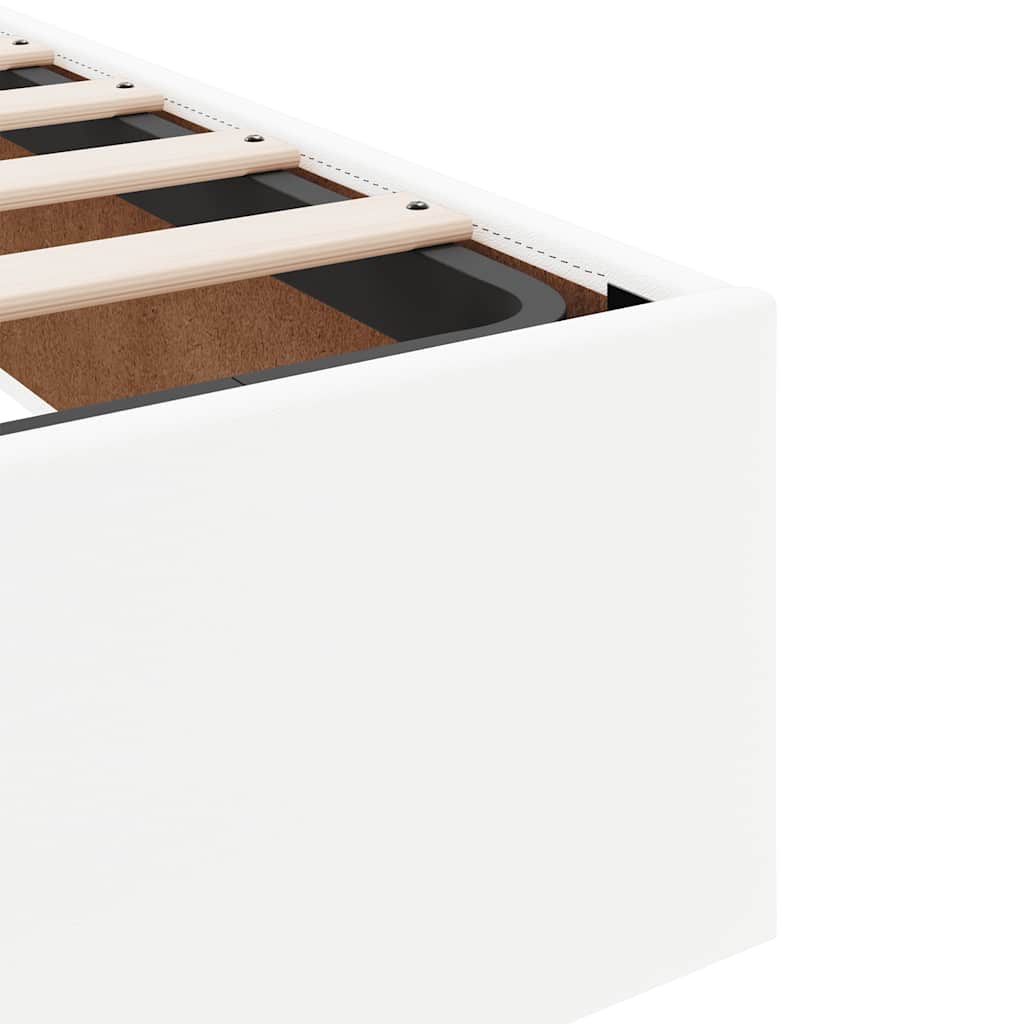 vidaXL Ottoman-Bett mit Matratze Weiß 100x200 cm Kunstleder