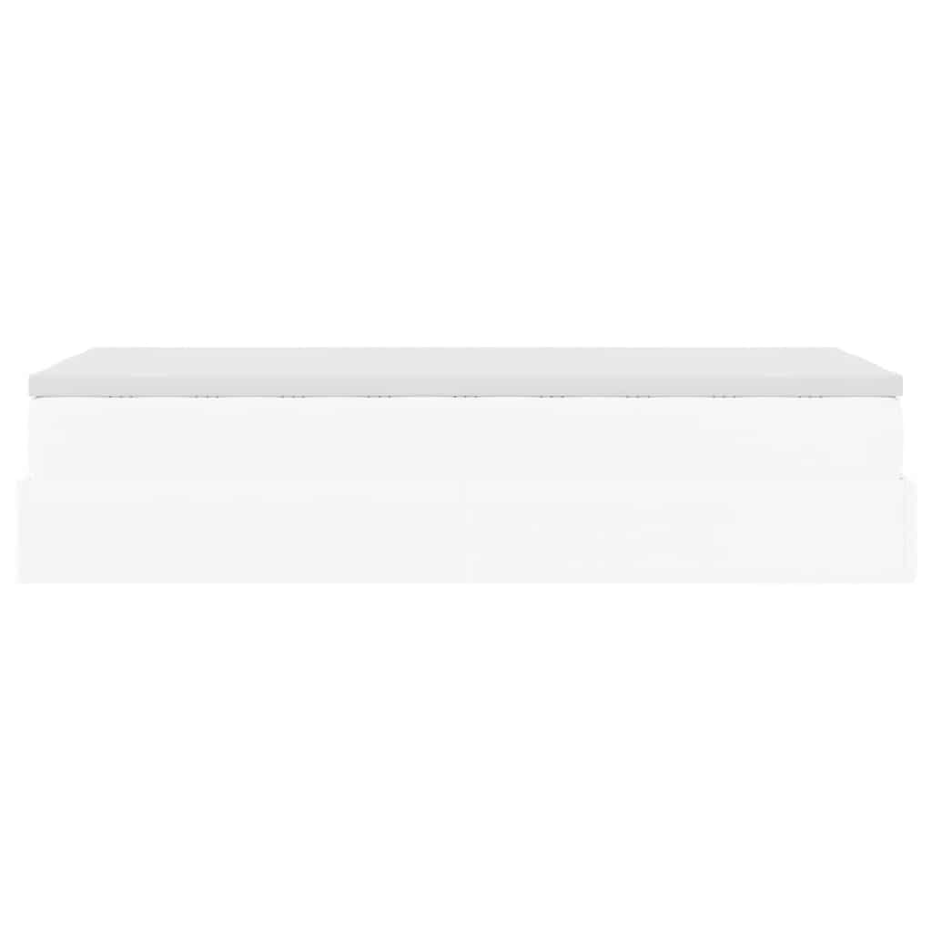 vidaXL Ottoman-Bett mit Matratze Weiß 100x200 cm Kunstleder