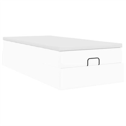 vidaXL Ottoman-Bett mit Matratze Weiß 100x200 cm Kunstleder