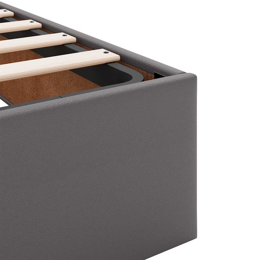 vidaXL Ottoman-Bett mit Matratze Grau 100x200 cm Kunstleder
