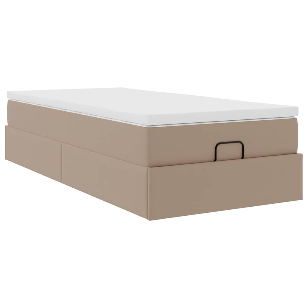 vidaXL Ottoman-Bett mit Matratze Cappuccino-Braun 100x200cm Kunstleder