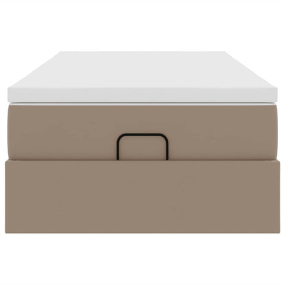 vidaXL Ottoman-Bett mit Matratze Cappuccino-Braun 100x200cm Kunstleder