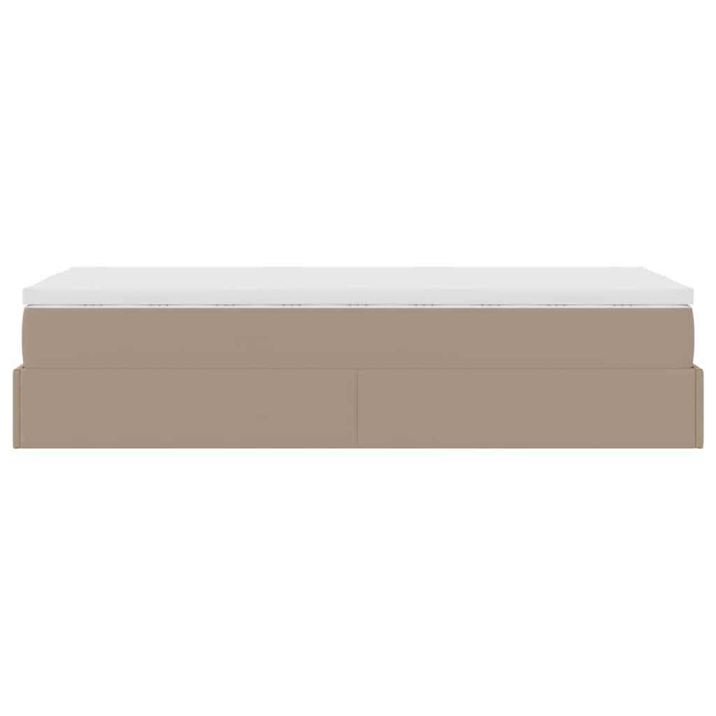 vidaXL Ottoman-Bett mit Matratze Cappuccino-Braun 100x200cm Kunstleder