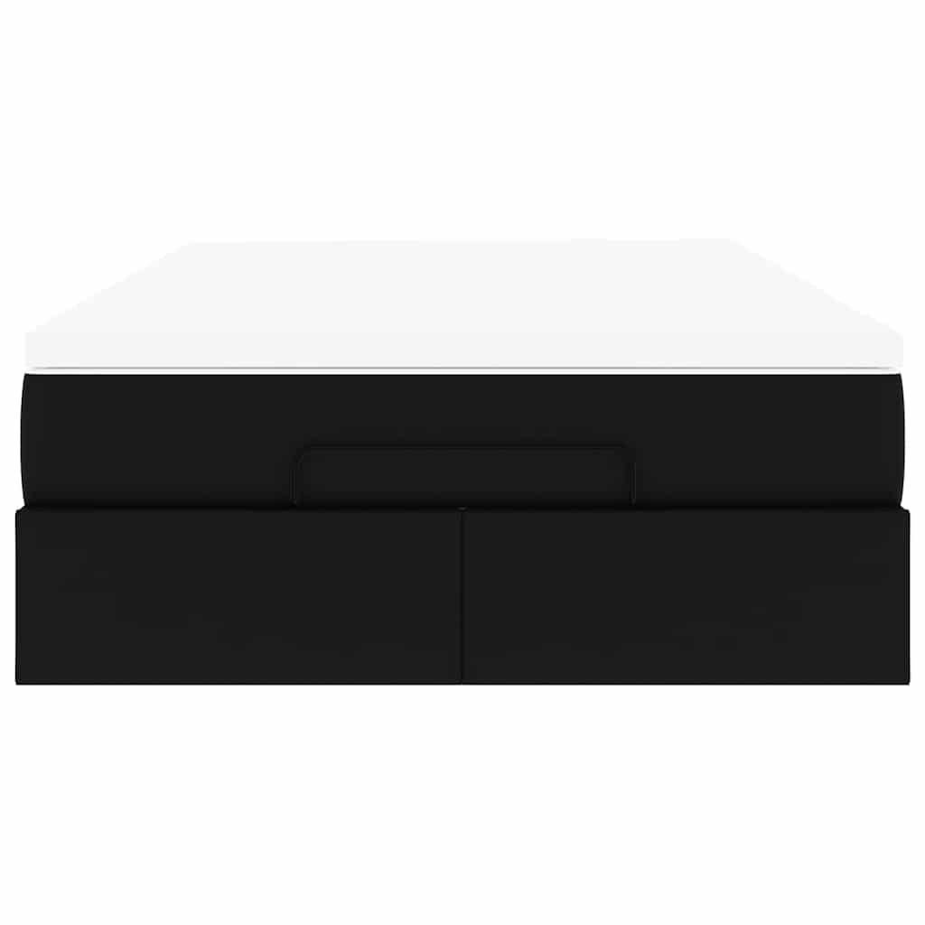 vidaXL Ottoman-Bett mit Matratze Schwarz 120x190 cm Kunstleder
