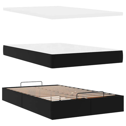 vidaXL Ottoman-Bett mit Matratze Schwarz 120x190 cm Kunstleder