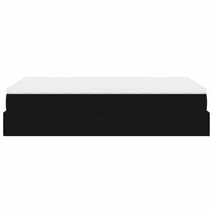 vidaXL Ottoman-Bett mit Matratze Schwarz 120x190 cm Kunstleder