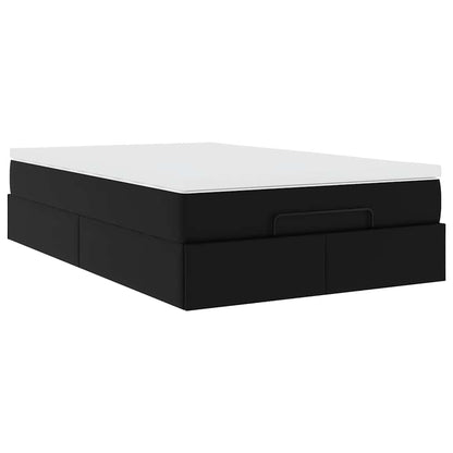 vidaXL Ottoman-Bett mit Matratze Schwarz 120x190 cm Kunstleder