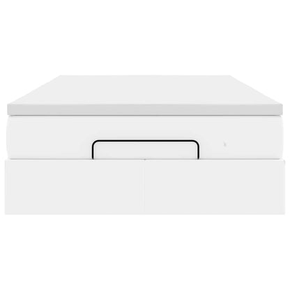 Ottoman-Bett mit Matratze Weiß 120x190 cm Kunstleder
