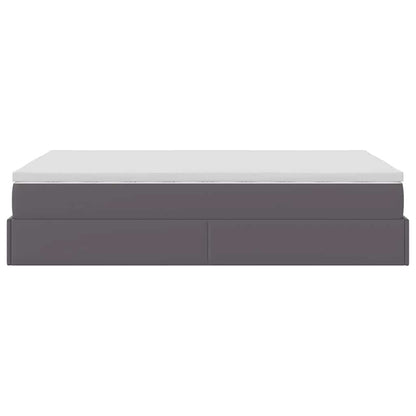 vidaXL Ottoman-Bett mit Matratze Grau 120x190 cm Kunstleder