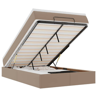 vidaXL Lit ottoman avec matelas cappuccino marron 120x190 cm similicuir