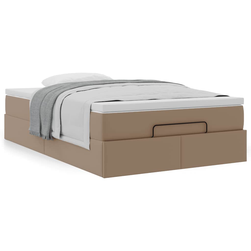 vidaXL Lit ottoman avec matelas cappuccino marron 120x190 cm similicuir