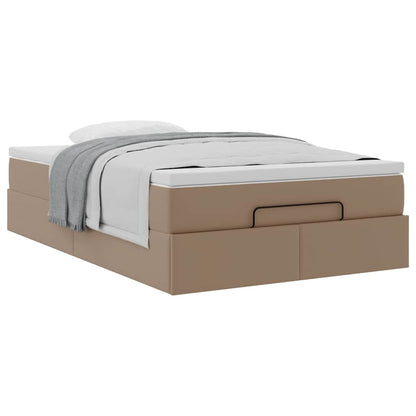 vidaXL Lit ottoman avec matelas cappuccino marron 120x190 cm similicuir