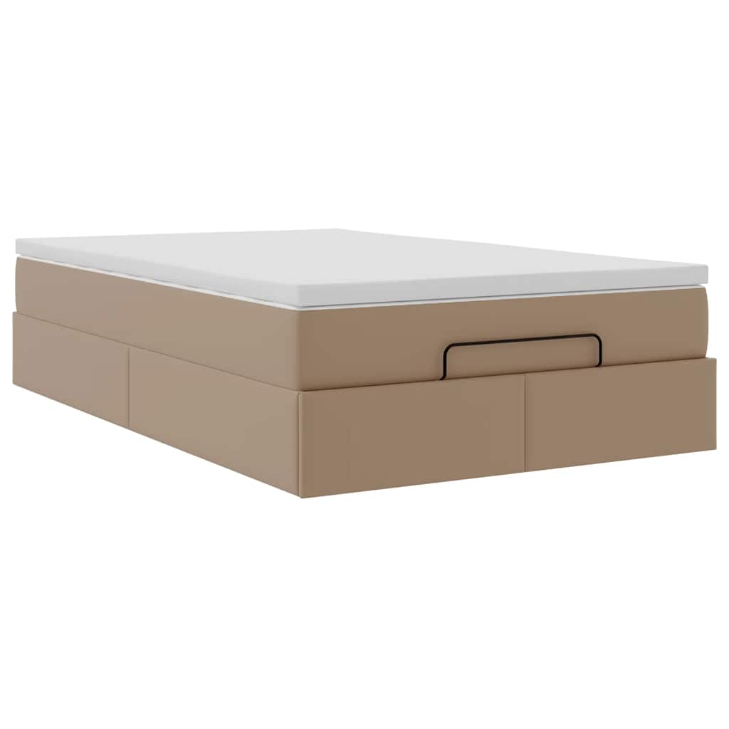 vidaXL Lit ottoman avec matelas cappuccino marron 120x190 cm similicuir