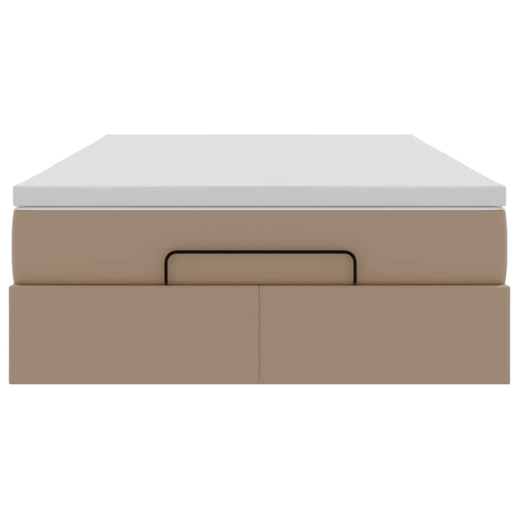 vidaXL Lit ottoman avec matelas cappuccino marron 120x190 cm similicuir