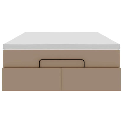vidaXL Lit ottoman avec matelas cappuccino marron 120x190 cm similicuir