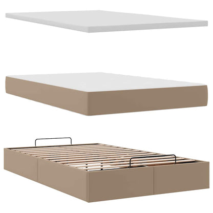 vidaXL Lit ottoman avec matelas cappuccino marron 120x190 cm similicuir
