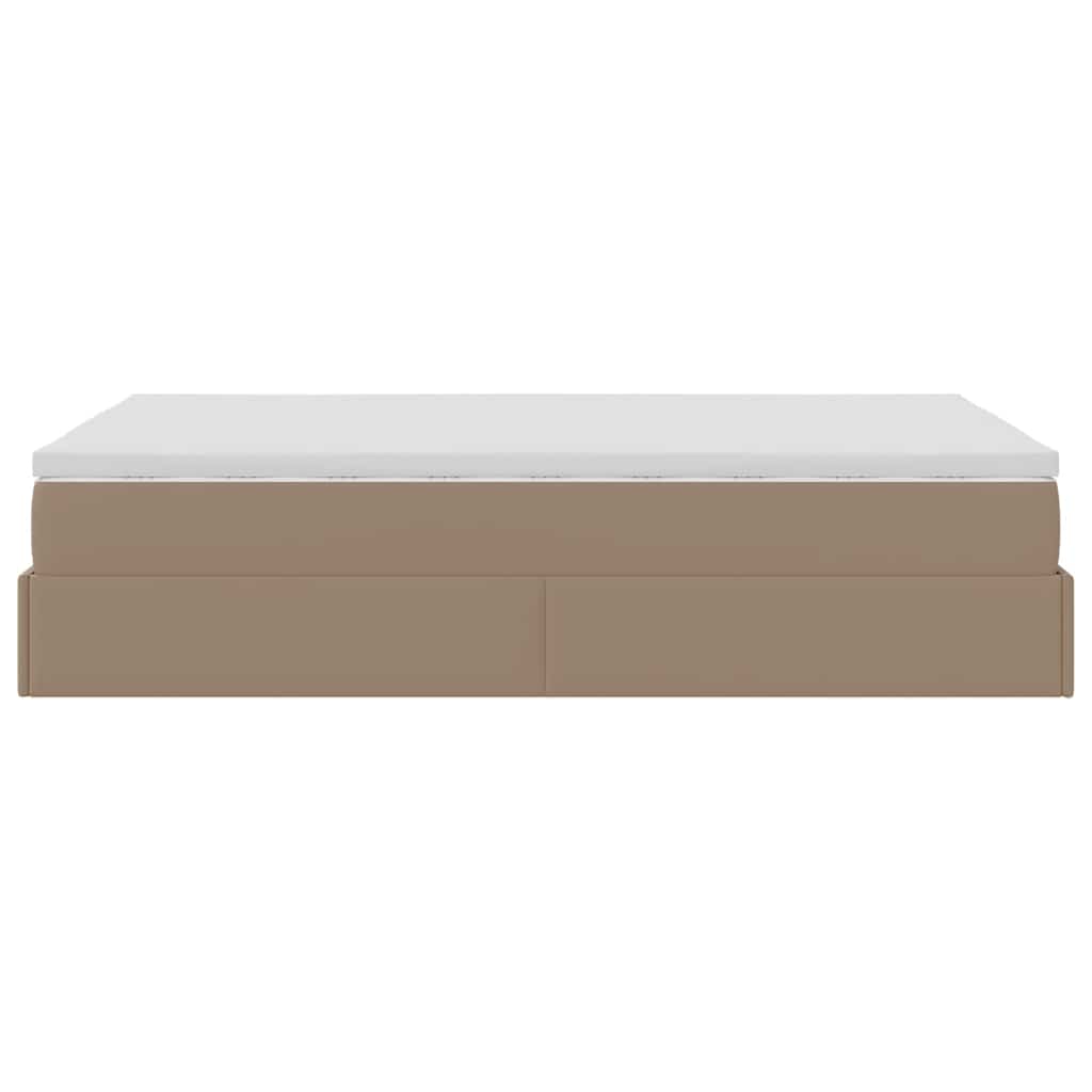 vidaXL Lit ottoman avec matelas cappuccino marron 120x190 cm similicuir