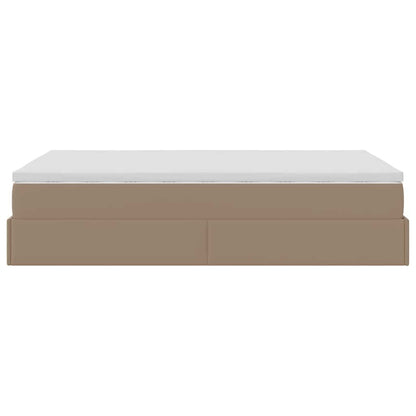 vidaXL Lit ottoman avec matelas cappuccino marron 120x190 cm similicuir