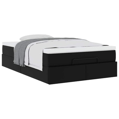 vidaXL Ottoman-Bett mit Matratze Schwarz 120x200 cm Kunstleder