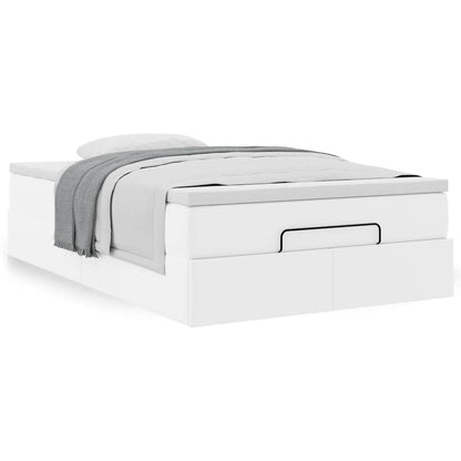 vidaXL Lit ottoman avec matelas blanc 120x200 cm en similicuir