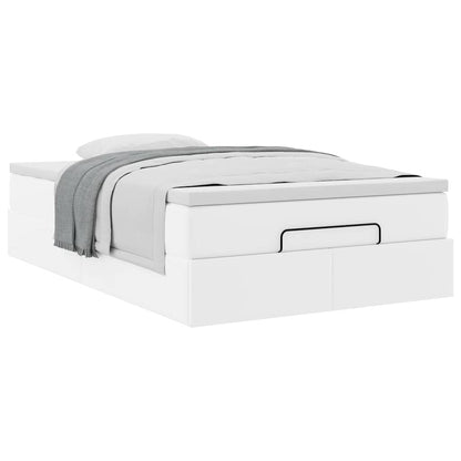 vidaXL Lit ottoman avec matelas blanc 120x200 cm en similicuir