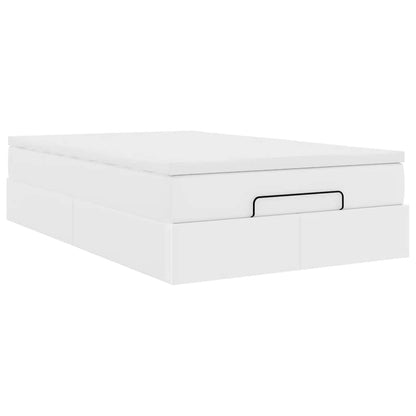 vidaXL Lit ottoman avec matelas blanc 120x200 cm en similicuir