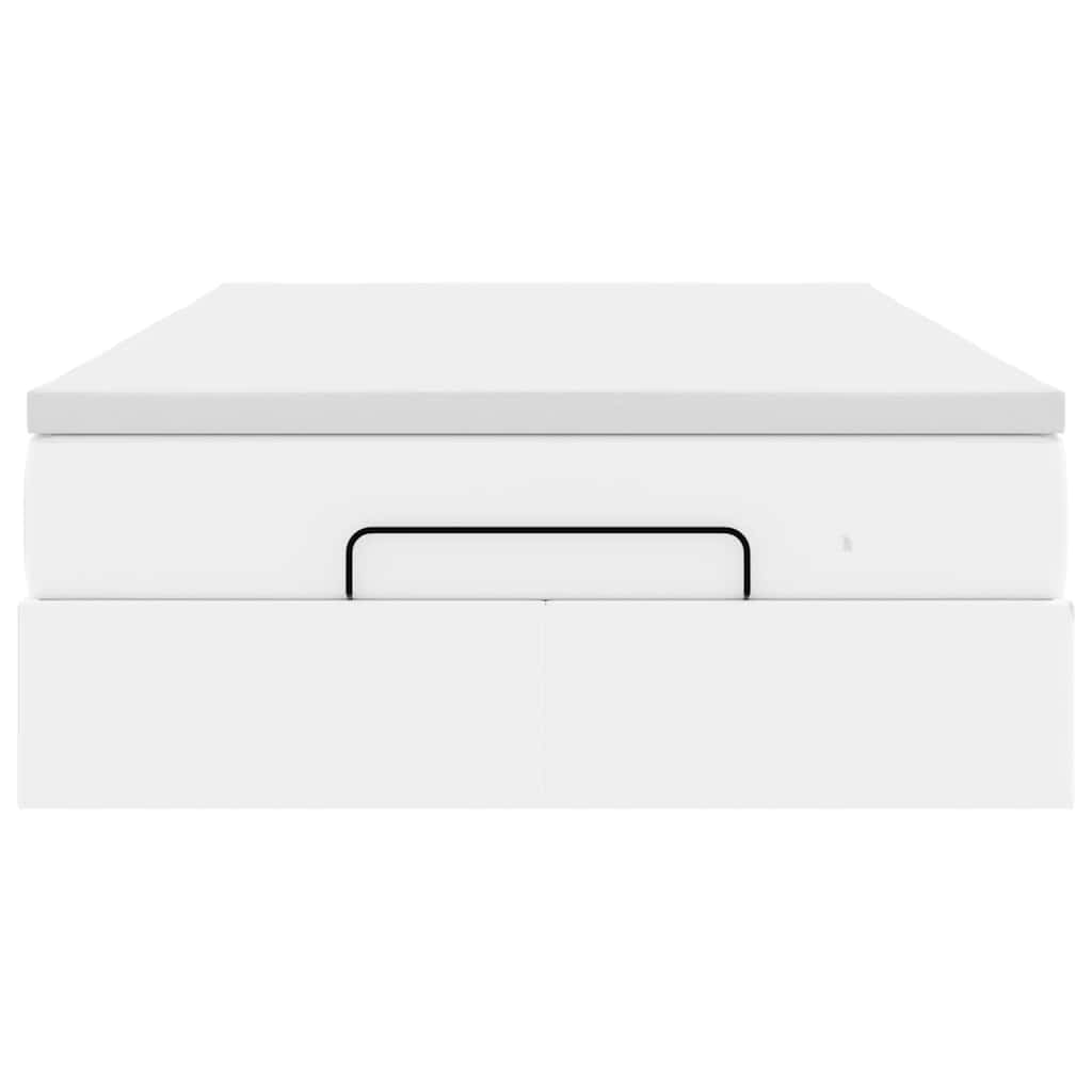 vidaXL Lit ottoman avec matelas blanc 120x200 cm en similicuir