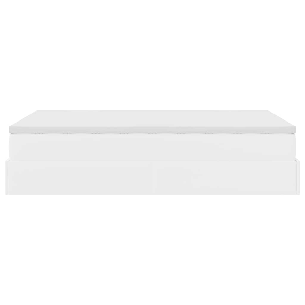 vidaXL Lit ottoman avec matelas blanc 120x200 cm en similicuir