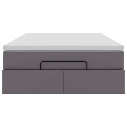 vidaXL Ottoman-Bett mit Matratze Grau 120x200 cm Kunstleder