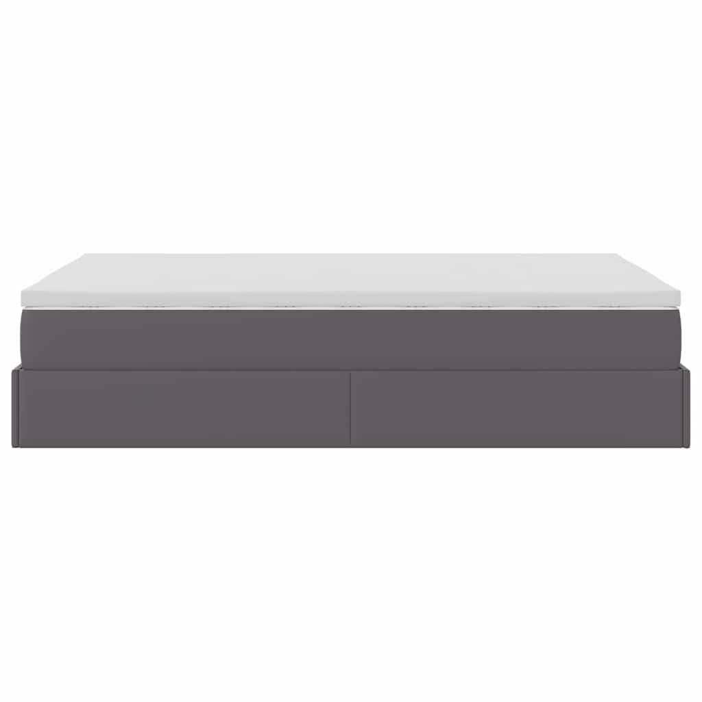 vidaXL Ottoman-Bett mit Matratze Grau 120x200 cm Kunstleder