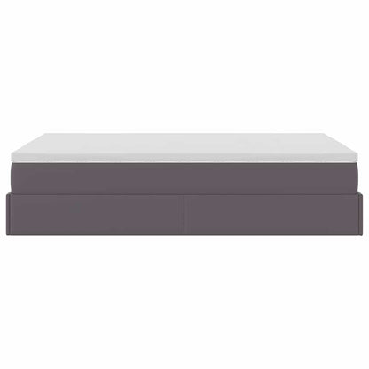 vidaXL Ottoman-Bett mit Matratze Grau 120x200 cm Kunstleder