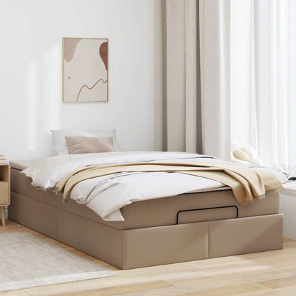vidaXL Lit ottoman avec matelas cappuccino marron 120x200cm cuir artificiel