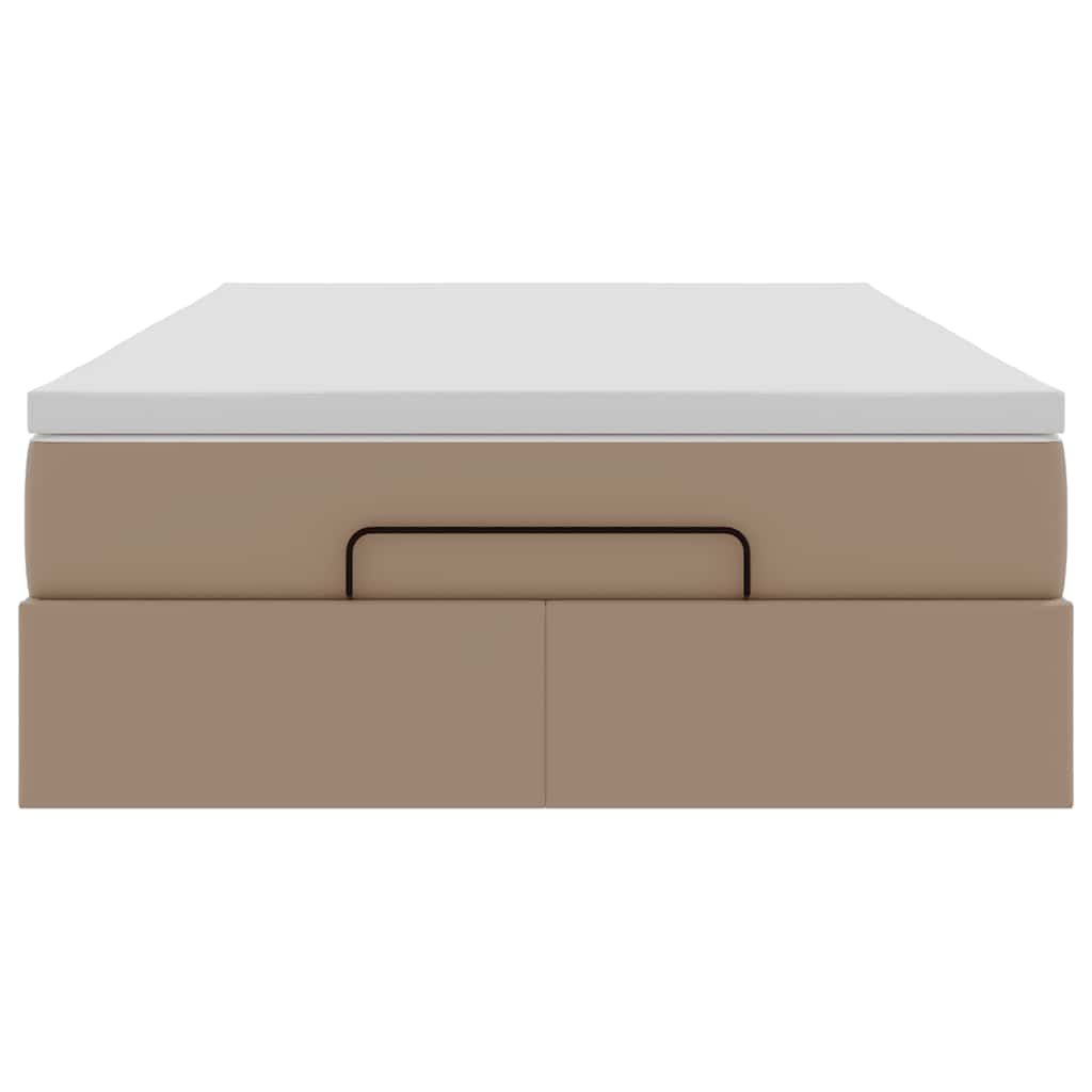 vidaXL Lit ottoman avec matelas cappuccino marron 120x200cm cuir artificiel